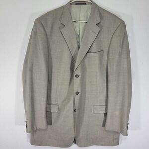 Tallia Uomo Men's Sport Coat Blazer Two Button Gray Silk Wool 46L‎